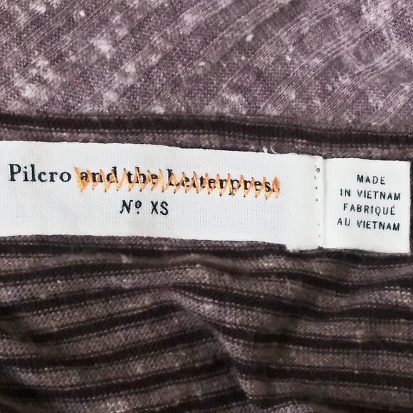 Anthropologie PILCRO Asymmetrical Faux Wrap Cardigan Ruffles Floral Striped XS - Picture 5 of 7